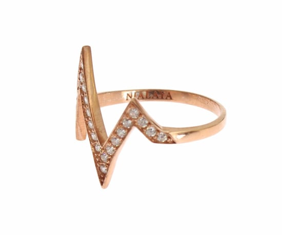 Nialaya Rosa Gold 925 Silber Damen Klarer Ring - Image 4