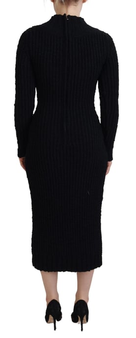 Dolce & Gabbana Schwarzes Wollstrickkleid für Damen - Image 3
