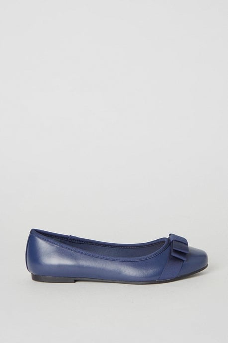 Wide Fit Paris Bow Detail Ballet Pumps - Image 2