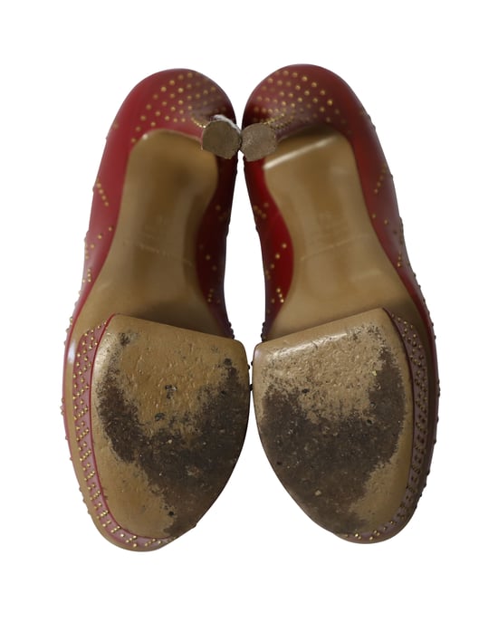 Nicholas Kirkwood Nieten-Plattform-Pumps mit hohen Absätzen aus rotem Leder - Image 5