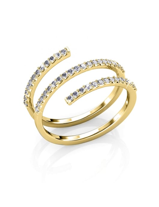 Spiralförmiger Ring - Gold und Kristall - Image 1