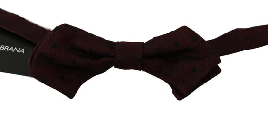 Dolce & Gabbana Men's Purple Dotted Silk Adjustable Neck Papillon Bow tie - Image 2