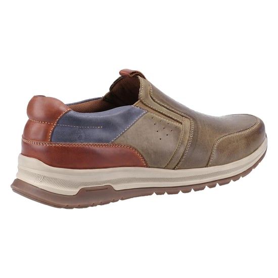 Hush Puppies Mens Cole Leather Casual Shoes (Khaki/Navy/Tan)