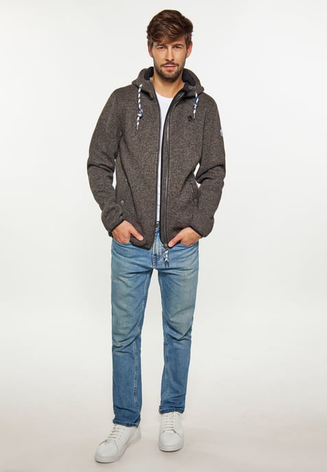 Schmuddelwedda Strickfleeceblouson Herren grau melange - Image 2