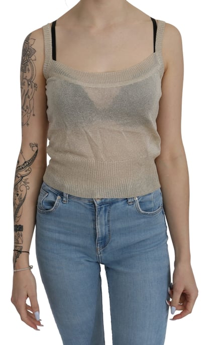 BYBLOS Beiges Ärmelloses Transparentes Tanktop - Image 1