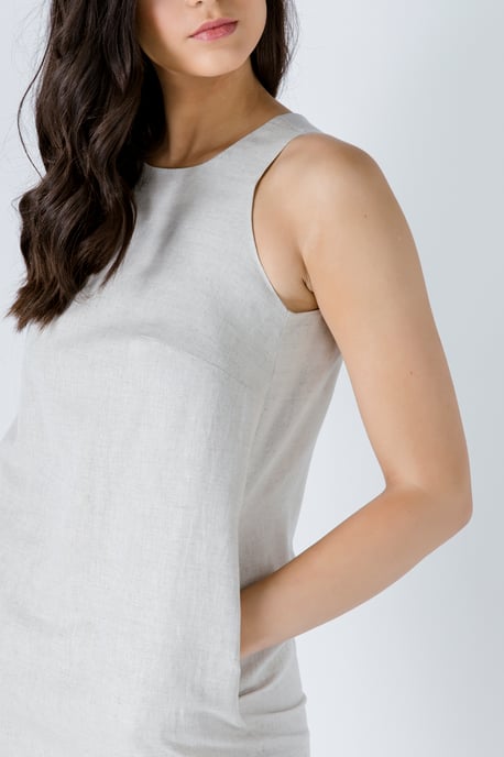 Linen Sleeveless Sack Dress