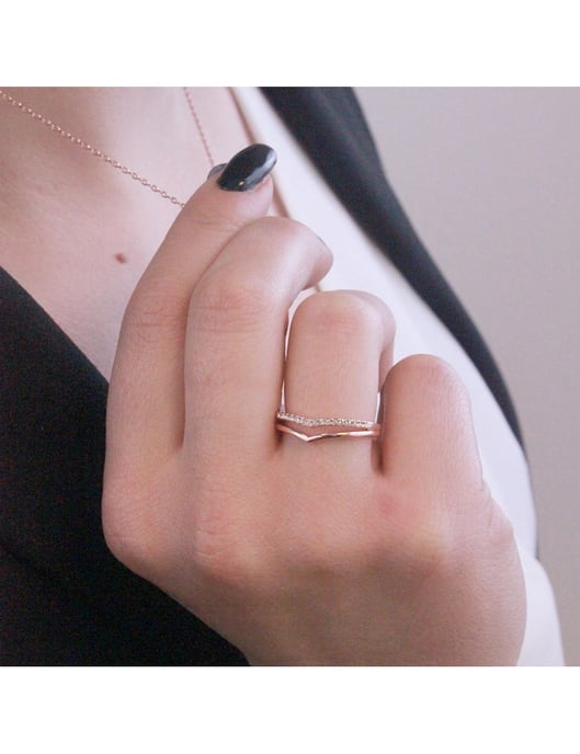 Tiryns Ring - Roségold und Kristall - Image 2
