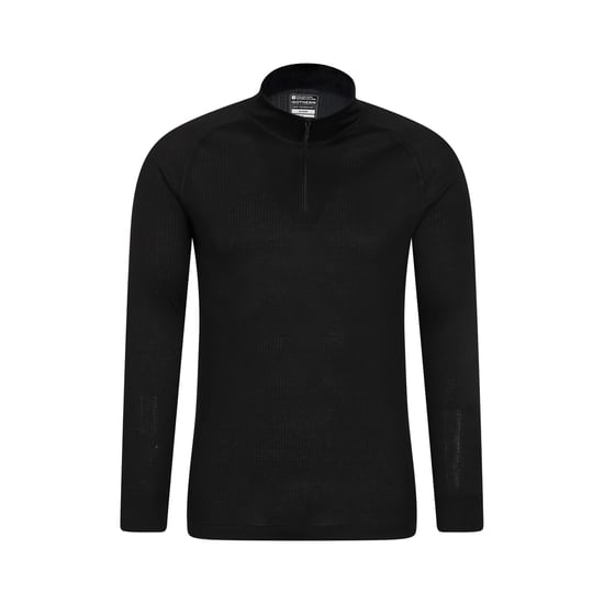 Mountain Warehouse Mens Talus Zip Neck Long-Sleeved Thermal Top (Black)