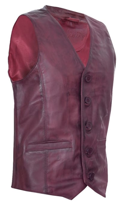 Hellbraune Lederweste, formelle traditionelle Gilet-Weste - Image 2