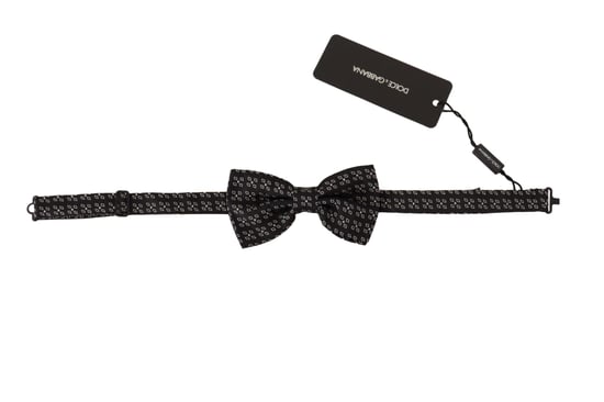 Dolce & Gabbana Black White Polka Dot 100% Silk Neck Papillon Men's Tie