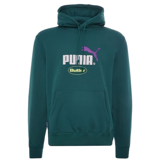 Puma x Butter Goods Long Sleeve Teal Pullover Mens Graphic Logo Hoodie 532438 40