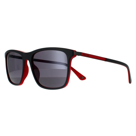 Police Square Unisex Matte Grau und Rot verspiegelte Sonnenbrille - Image 2