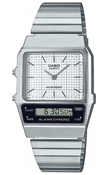 Casio Kollektion Vintage Herren Silberuhr AQ-800E-7AEF - Image 1