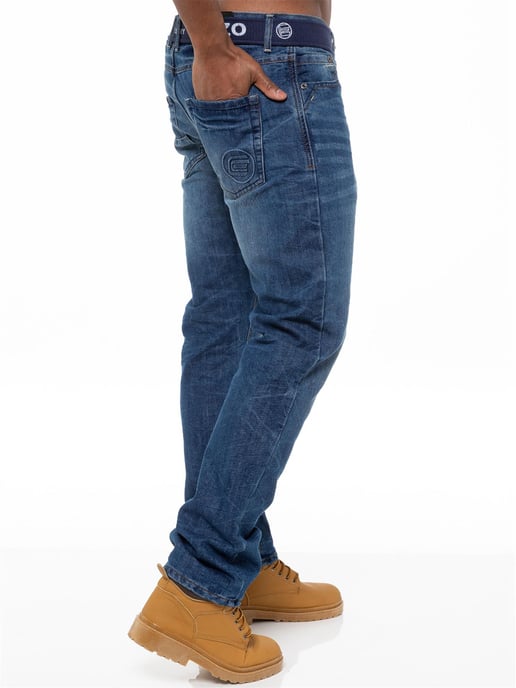 Enzo | Herren Denim Straight Fit Jeans - Blau - Image 3