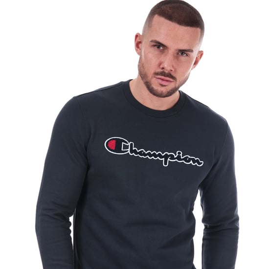 Men's Champion Large Logo Sweatshirt in Navy