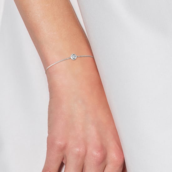 Diamond Bracelet Solitaire 0.02 0.50 Cts Cts Illusion White Gold