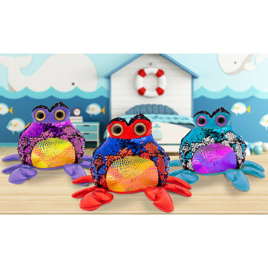 Doodle 7" Glitzies Crab Magic Sequin Plush, Assorted Colours
