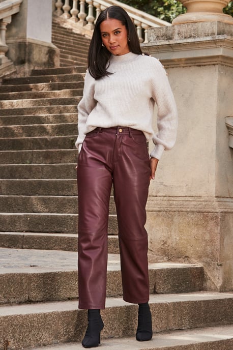 Natural Button Shoulder Detail Jumper
