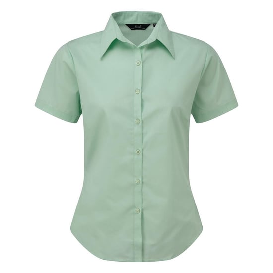 Premier Damen Kurzarm Popeline Bluse / Arbeitshemd (Wasserblau) - Image 1