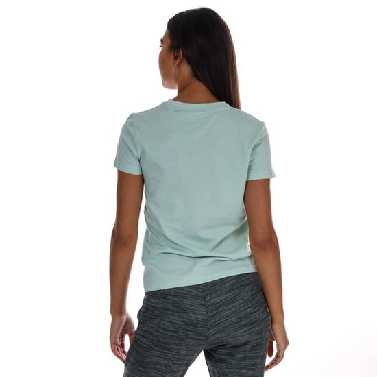 Women's adidas Essentials Linear Slim T-Shirt in Green White