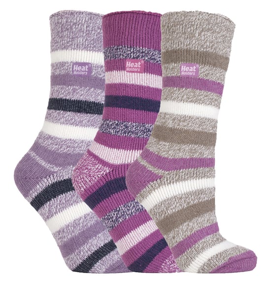 HEAT HOLDERS - 3er Pack Multipack Damen Isolierte Thermosocken für den Winter - Block Stripe - Image 1