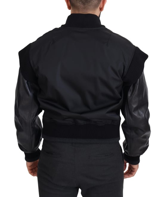 Dolce & Gabbana Schwarze Nylon Kristallknöpfe Herrenjacke - Image 6