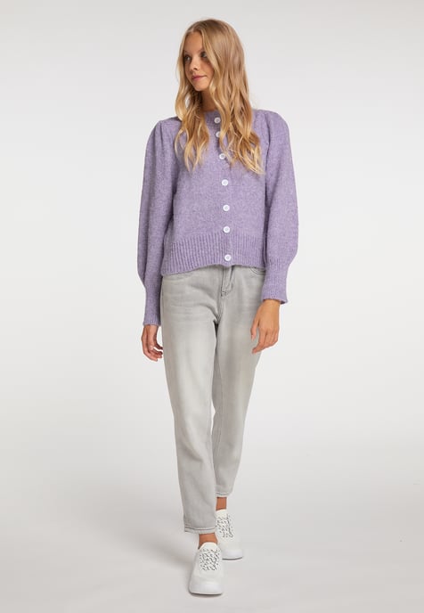 Mymo Strickjacke Damen Lila Melange - Image 2