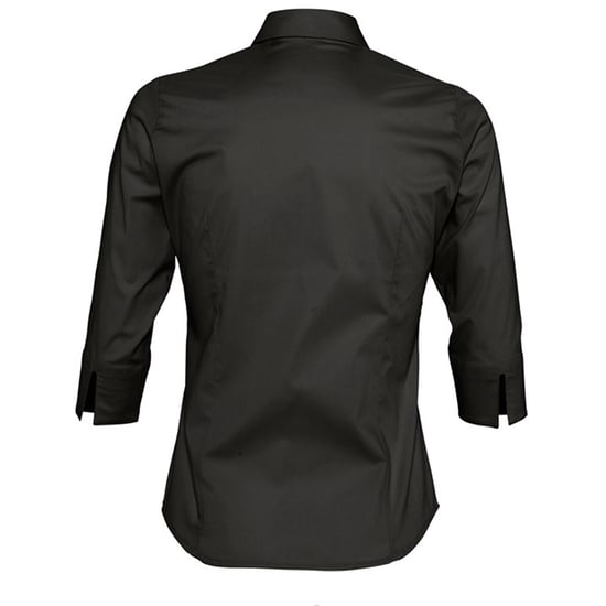 SOLS Damen Effect Bluse / Arbeitsbluse, 3/4-Ärmel (Schwarz) - Image 2