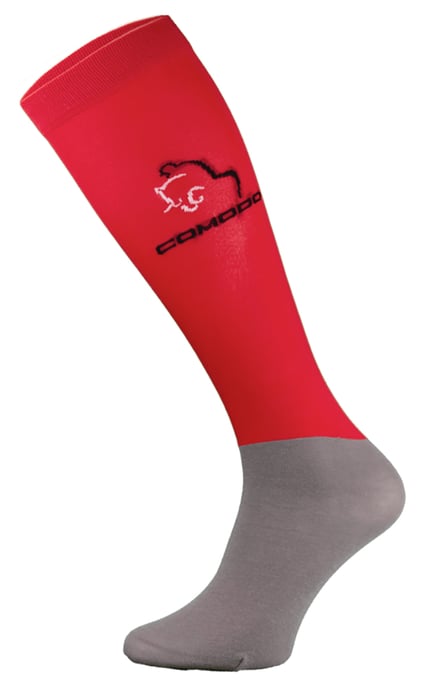 COMODO - Femme Chaussettes Equitation | Chaussettes Hautes Longues pour Eté - Rouge - Image 1