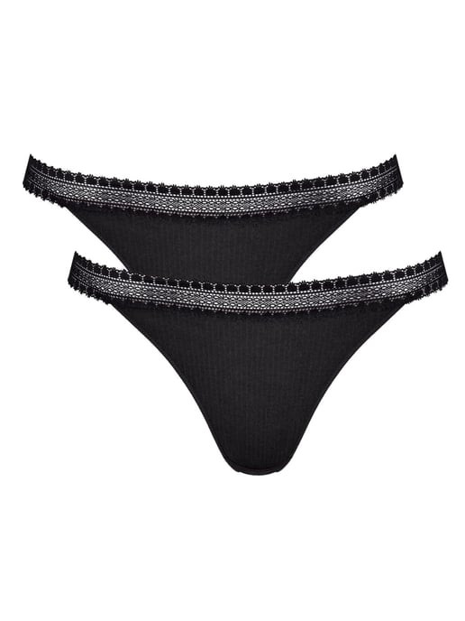 GO Ribbed Tanga Briefs 2 Pack