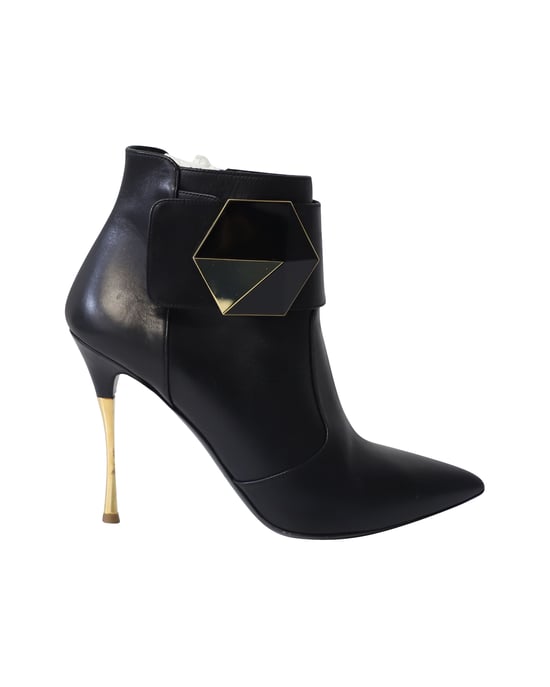 Nicholas Kirkwood Sechseckige Stiefeletten aus schwarzem Leder - Image 1