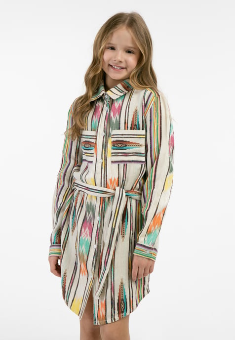 Mymo Hemdblusenkleid Mädchen Mehrfarbiges Inkamuster - Image 3