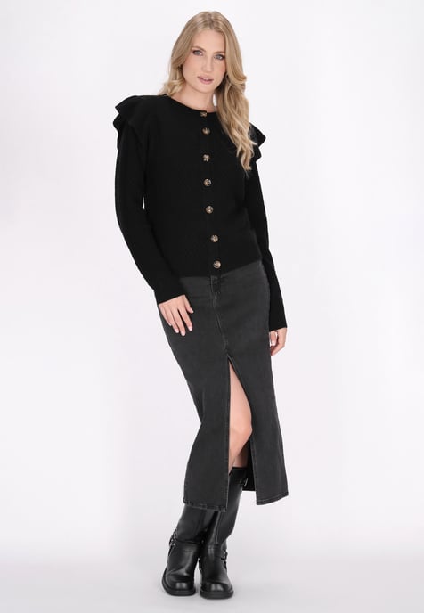 Dreimaster Cardigan Damen Schwarz - Image 2