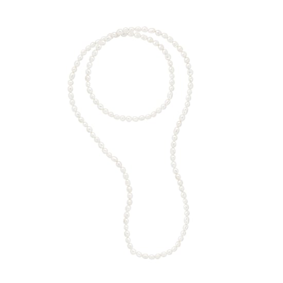 Long Necklace OPERA of Real Cultured Freshwater Pearls Baroque 8-9 mm