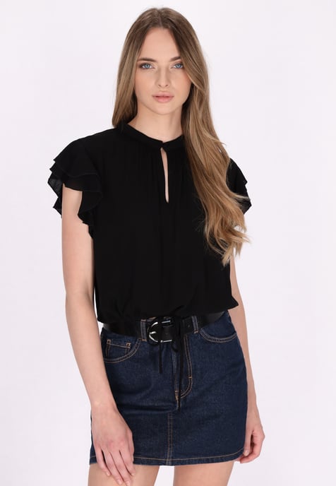 Dreimaster Bluse Damen Schwarz - Image 3
