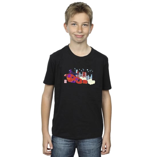 Disney Boys Big Hero 6 Baymax Hiro Bridge T-Shirt (Black)