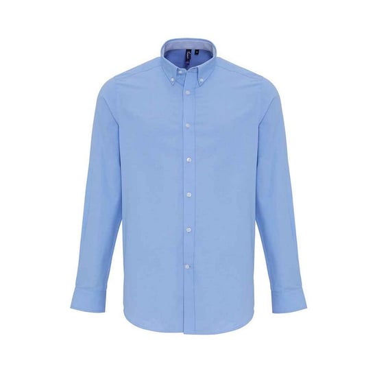 Premier Mens Striped Oxford Long-Sleeved Shirt (Oxford Blau) - Image 1