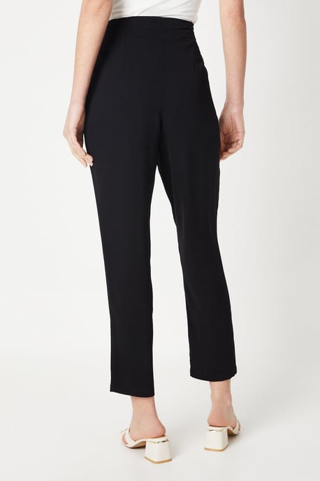 Button Front Slim Leg Trouser