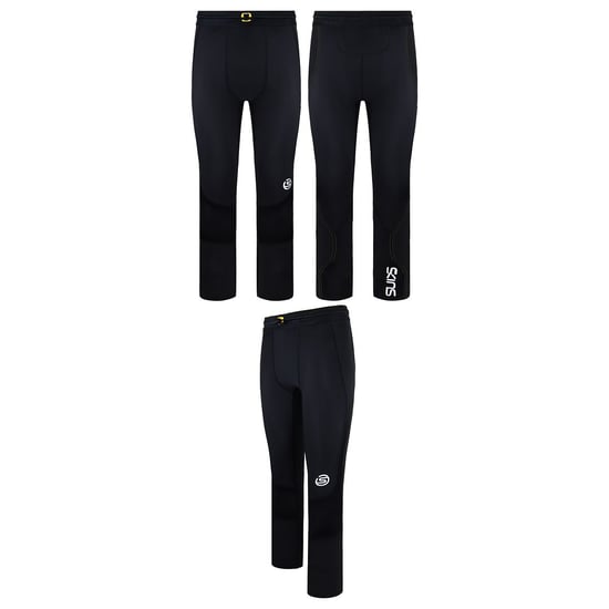 Skins Serie-3 Stretch Taille Schwarz Herren Lange Leggings ST00300019001 - Image 4