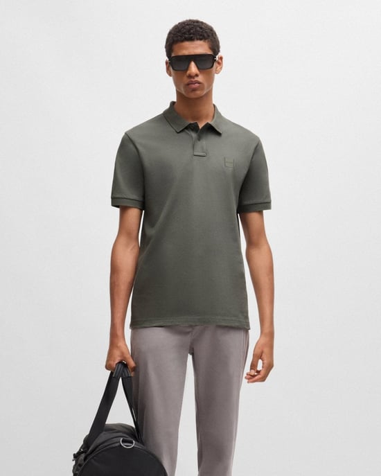 BOSS Orange Passenger Herren Stretch-Baumwoll Slim-Fit Polo-Shirt mit Logo-Patch - Image 3