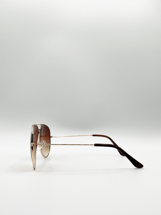 Classic Pilot Gold Aviator  Sunglasses