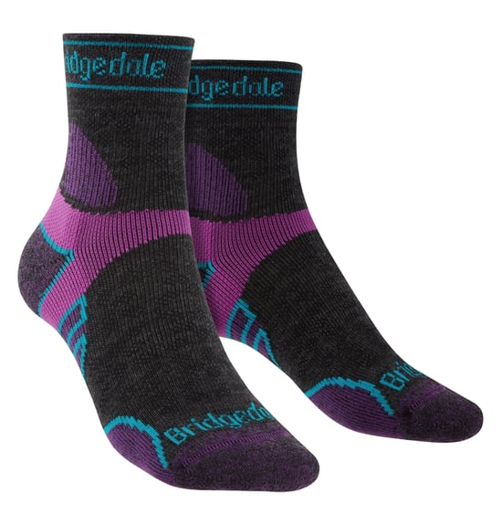 Bridgedale - Leichte Merino-Socken für Damen - Anthrazit / Lila - Image 1