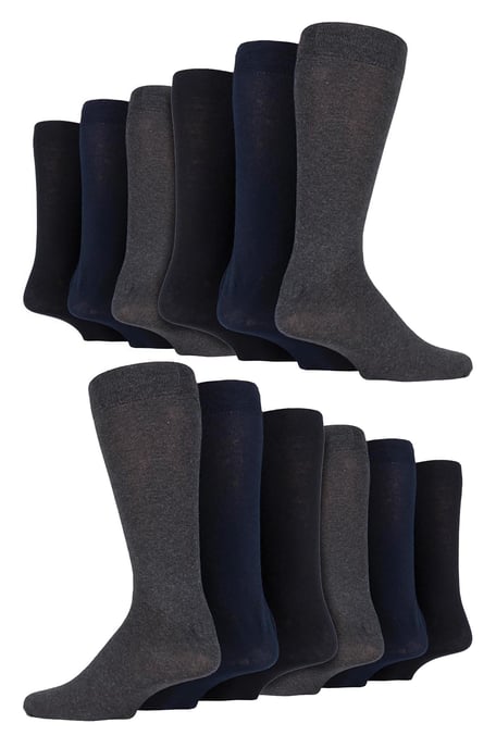 12 Paar Multipack Herren Baumwolle bunt gestreifte Kleid Socken | Socken Snob | Gemusterte Business Casual Kleid Socken - BNG - Image 1