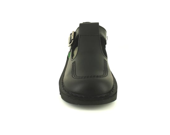 Kickers Womens Schuhe Arbeit Schule Aztec Leder Schnalle schwarz - Image 2