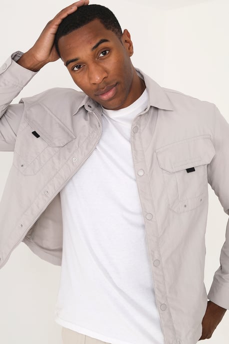 Light Grey 'Pearson' Lightweight Shacket - Image 3