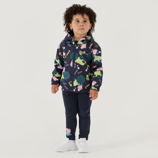 Regatta Childrens/Kids Peppa Pig Tractor Wasserdichte Jacke (Navy) - Image 6