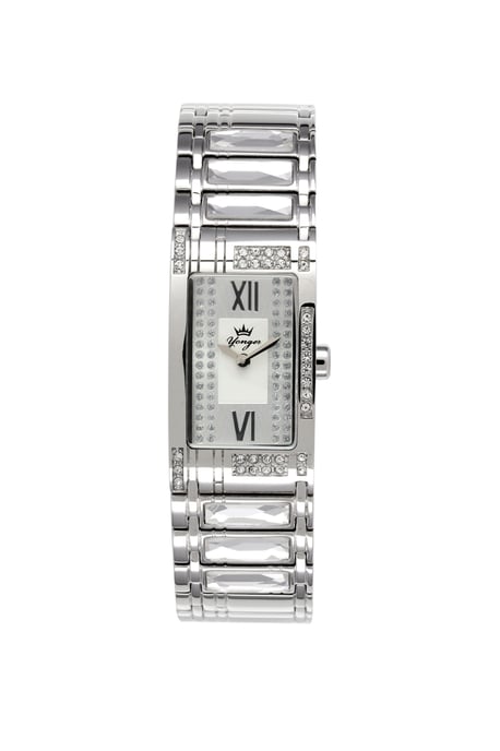 Yonger and Bresson: Silver Stainless Steel Watch