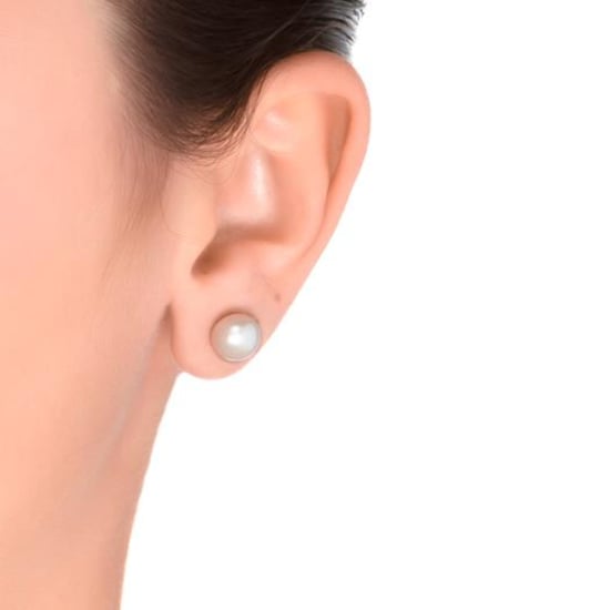 Luxenter Ohrringe, essentiell aus 925er Sterlingsilber und weißer Perle mit rhodinierter Oberfläche - Image 2