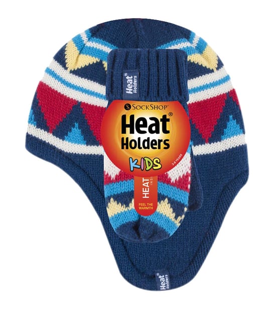 Wärmehalter - Kinder Jungen Winter Warm Fleece gefüttert Thermomütze und Fäustlinge Set mit Ohrenklappen - NM1P4 - Image 2