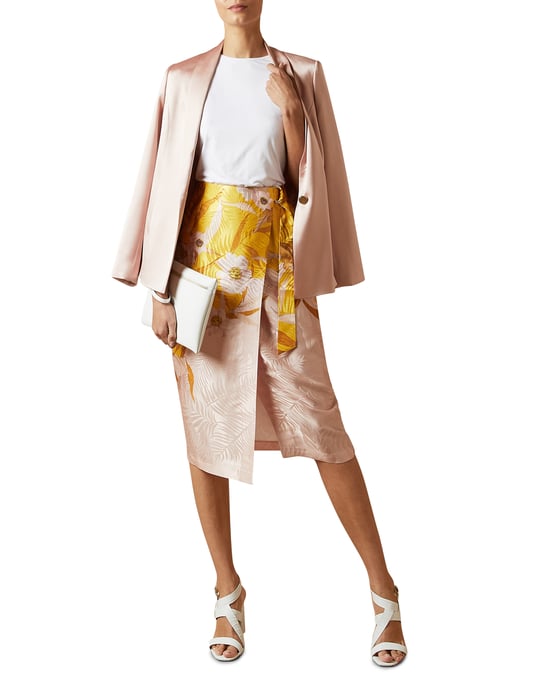 Ted Baker Hesper Cabana Printed Wrap Skirt, Yellow
